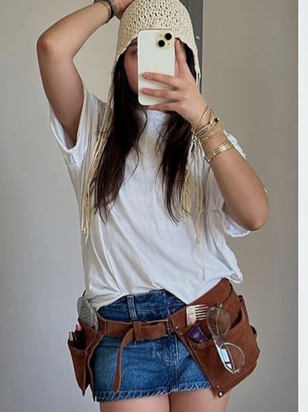 Free People Crew Cargo Pocket Belt Brown